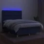 Cama box spring colchón y luces LED tela azul 140x190 cm de , Camas y somieres - Ref: Foro24-3135755, Precio: 500,32 €, Descu...