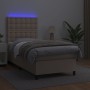 Box spring bed LED mattress cappuccino synthetic leather 80x200 cm by , Beds and slatted bases - Ref: Foro24-3135914, Price: ...