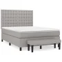 Box spring bed with light gray fabric mattress 140x200 cm by , Beds and slatted bases - Ref: Foro24-3136917, Price: 509,16 €,...
