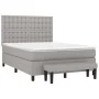 Box spring bed with light gray fabric mattress 140x200 cm by , Beds and slatted bases - Ref: Foro24-3136917, Price: 509,16 €,...