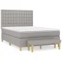 Box spring bed with light gray fabric mattress 140x200 cm by , Beds and slatted bases - Ref: Foro24-3137477, Price: 522,31 €,...