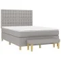 Box spring bed with light gray fabric mattress 140x200 cm by , Beds and slatted bases - Ref: Foro24-3137477, Price: 522,31 €,...