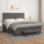 Boxspringbett mit grauer Kunstledermatratze 180x200 cm von , Betten und Lattenroste - Ref: Foro24-3137681, Preis: 683,57 €, R...