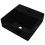 Lavabo de cerámica cuadrado con orificio de grifo/desagüe negro de vidaXL, Lavabos - Ref: Foro24-141941, Precio: 68,49 €, Des...