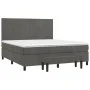 Box spring bed with dark gray velvet mattress 180x200 cm by , Beds and slatted bases - Ref: Foro24-3137738, Price: 602,66 €, ...