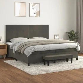 Boxspringbett mit dunkelgrauer Samtmatratze 200x200 cm von , Betten und Lattenroste - Ref: Foro24-3137744, Preis: 677,14 €, R...