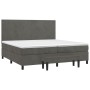 Box spring bed with dark gray velvet mattress 200x200 cm by , Beds and slatted bases - Ref: Foro24-3137744, Price: 685,57 €, ...