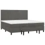 Box spring bed with dark gray velvet mattress 200x200 cm by , Beds and slatted bases - Ref: Foro24-3137744, Price: 677,14 €, ...