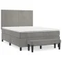 Box spring bed with light gray velvet mattress 140x200 cm by , Beds and slatted bases - Ref: Foro24-3137725, Price: 525,12 €,...