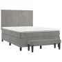 Box spring bed with light gray velvet mattress 140x200 cm by , Beds and slatted bases - Ref: Foro24-3137725, Price: 525,12 €,...