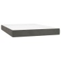 Cama box spring con colchón terciopelo gris oscuro 140x200 cm