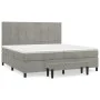 Cama box spring con colchón terciopelo gris claro 200x200 cm de , Camas y somieres - Ref: Foro24-3137863, Precio: 684,91 €, D...