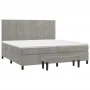 Cama box spring con colchón terciopelo gris claro 200x200 cm de , Camas y somieres - Ref: Foro24-3137863, Precio: 684,91 €, D...