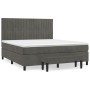 Box spring bed with dark gray velvet mattress 160x200 cm by , Beds and slatted bases - Ref: Foro24-3137972, Price: 568,68 €, ...