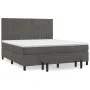 Box spring bed with dark gray velvet mattress 160x200 cm by , Beds and slatted bases - Ref: Foro24-3137972, Price: 546,51 €, ...