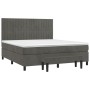 Box spring bed with dark gray velvet mattress 160x200 cm by , Beds and slatted bases - Ref: Foro24-3137972, Price: 568,68 €, ...