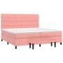 Box spring bed with pink velvet mattress 200x200 cm by , Beds and slatted bases - Ref: Foro24-3138048, Price: 735,32 €, Disco...