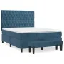 Box spring bed with dark blue velvet mattress 140x200 cm by , Beds and slatted bases - Ref: Foro24-3138029, Price: 531,40 €, ...