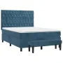 Box spring bed with dark blue velvet mattress 140x200 cm by , Beds and slatted bases - Ref: Foro24-3138029, Price: 531,40 €, ...