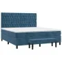 Box spring bed with dark blue velvet mattress 180x200 cm by , Beds and slatted bases - Ref: Foro24-3138041, Price: 733,82 €, ...