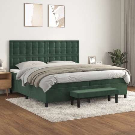 Boxspringbett mit dunkelgrüner Samtmatratze 200x200 cm von , Betten und Lattenroste - Ref: Foro24-3138106, Preis: 797,51 €, R...