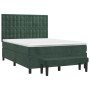 Cama box spring con colchón terciopelo verde oscuro 140x200 cm de , Camas y somieres - Ref: Foro24-3138088, Precio: 571,40 €,...