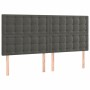 Box spring bed with dark gray velvet mattress 200x200 cm by , Beds and slatted bases - Ref: Foro24-3138104, Price: 692,14 €, ...