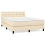 Box spring bed with cream fabric mattress 140x200 cm by , Beds and slatted bases - Ref: Foro24-3140382, Price: 434,87 €, Disc...