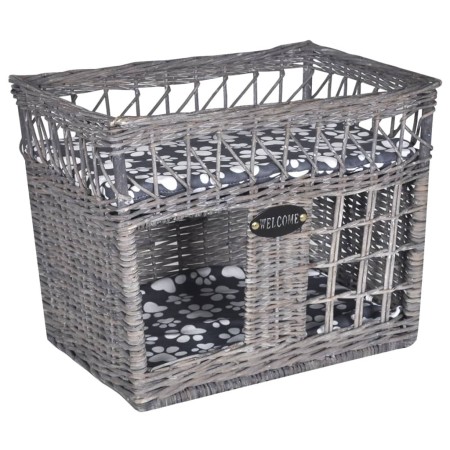 Casa/cama/ rascador para mascotas de sauce con cojín cuadrada de vidaXL, Camas para gatos - Ref: Foro24-170225, Precio: 73,62...