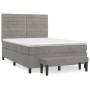 Box spring bed with light gray velvet mattress 140x200 cm by , Beds and slatted bases - Ref: Foro24-3137905, Price: 517,01 €,...