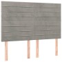 Box spring bed with light gray velvet mattress 140x200 cm by , Beds and slatted bases - Ref: Foro24-3137905, Price: 517,01 €,...