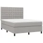 Box spring bed with light gray fabric mattress 140x200 cm by , Beds and slatted bases - Ref: Foro24-3142097, Price: 469,48 €,...
