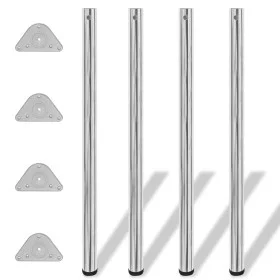 4 height-adjustable table legs 1100 mm chrome color by vidaXL, Table legs - Ref: Foro24-242144, Price: 68,91 €, Discount: %