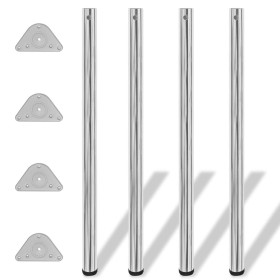 4 höhenverstellbare Tischbeine 1100 mm chromfarben von vidaXL, Tischbeine - Ref: Foro24-242144, Preis: 73,02 €, Rabatt: %