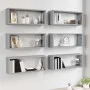 Cubic wall shelves 6 pcs gray Sonoma wood 60x15x23 cm by , Shelves and shelves - Ref: Foro24-815929, Price: 61,33 €, Discount: %