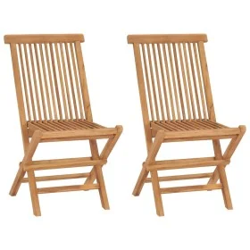 Klappbare Gartenstühle 2 Einheiten aus massivem Teakholz von vidaXL, Gartenstühle - Ref: Foro24-41993, Preis: 139,55 €, Rabat...
