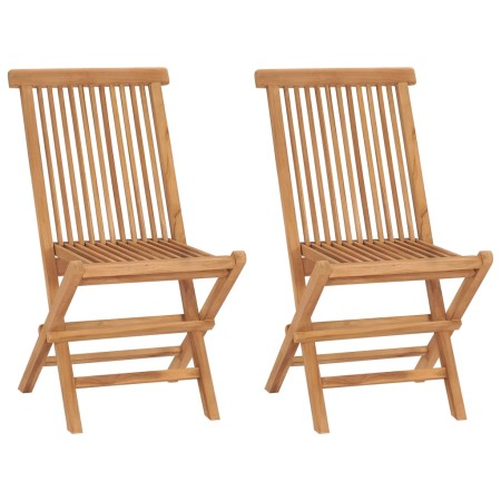 Klappbare Gartenstühle 2 Einheiten aus massivem Teakholz von vidaXL, Gartenstühle - Ref: Foro24-41993, Preis: 140,93 €, Rabat...