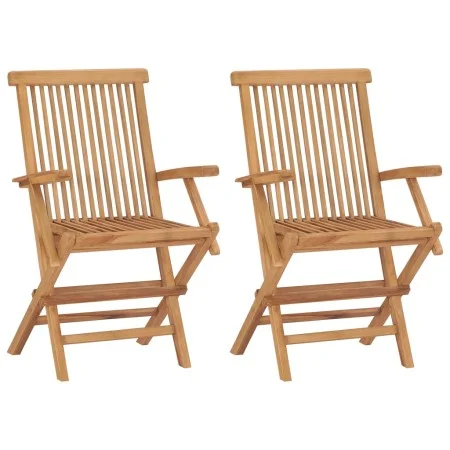 Sillas de jardín plegables 2 unidades madera maciza de teca de vidaXL, Sillas de jardín - Ref: Foro24-41999, Precio: 176,91 €...