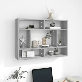 Estantería de pared madera de ingeniería gris sonoma 75x16x55cm de , Estantes y estanterías - Ref: Foro24-815844, Precio: 37,...