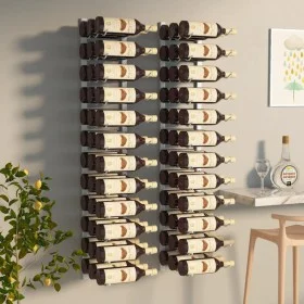 Wall wine rack for 36 bottles 2 units white iron by , Wine racks - Ref: Foro24-340889, Price: 112,08 €, Discount: %