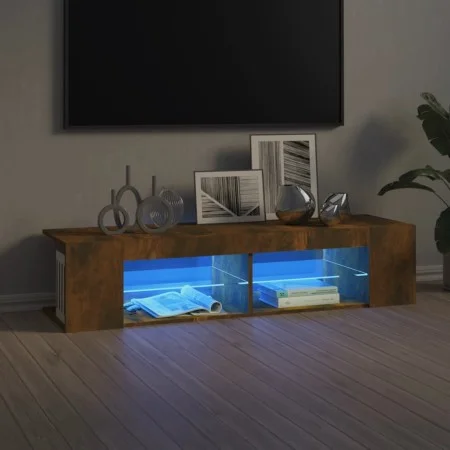 TV cabinet with LED lights smoked oak 135x39x30 cm by , TV Furniture - Ref: Foro24-815693, Price: 64,03 €, Discount: %