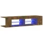 TV cabinet with LED lights smoked oak 135x39x30 cm by , TV Furniture - Ref: Foro24-815693, Price: 64,03 €, Discount: %
