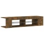 Mueble de TV con luces LED roble ahumado 135x39x30 cm de , Muebles TV - Ref: Foro24-815693, Precio: 66,80 €, Descuento: %