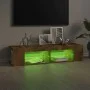 TV-Schrank mit LED-Leuchten, geräucherte Eiche, 135 x 39 x 30 cm von , TV-Möbel - Ref: Foro24-815693, Preis: 64,03 €, Rabatt: %