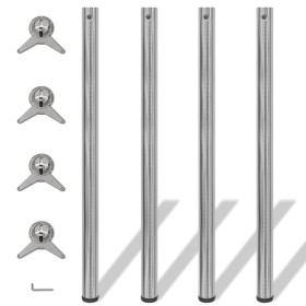 4 höhenverstellbare Tischbeine 1100 mm, Farbe Nickel poliert von vidaXL, Tischbeine - Ref: Foro24-242138, Preis: 69,56 €, Rab...