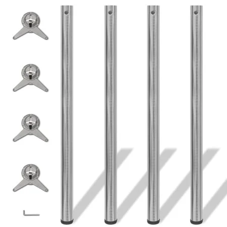 4 height-adjustable table legs 1100 mm polished nickel color by vidaXL, Table legs - Ref: Foro24-242138, Price: 67,51 €, Disc...