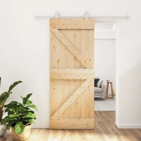 Schiebetür mit Beschlägen aus massivem Kiefernholz, 85 x 210 cm von , Türen - Ref: Foro24-3203083, Preis: 204,57 €, Rabatt: %