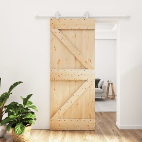 Schiebetür mit Beschlägen aus massivem Kiefernholz, 85 x 210 cm von , Türen - Ref: Foro24-3203083, Preis: 188,09 €, Rabatt: %