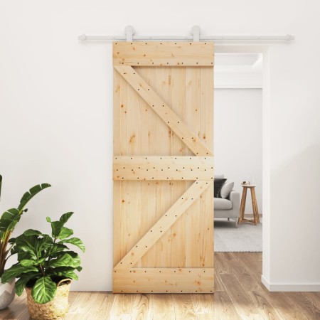 Schiebetür mit Beschlägen aus massivem Kiefernholz, 85 x 210 cm von , Türen - Ref: Foro24-3203083, Preis: 188,09 €, Rabatt: %