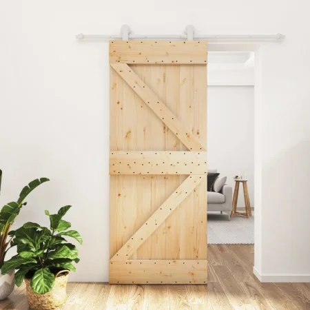 Sliding door with solid pine wood fittings 85x210 cm by , Doors - Ref: Foro24-3203083, Price: 204,57 €, Discount: %